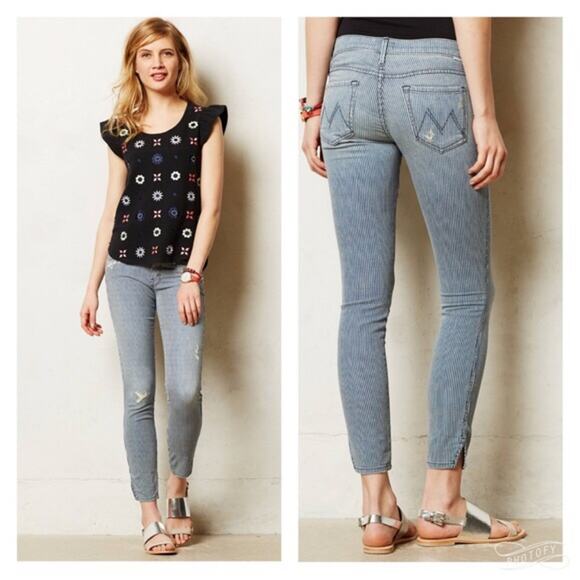 Mother The Vamp On The Road Destroy Wash Ankle Jeans Sz.27 - Picture 1 of 15